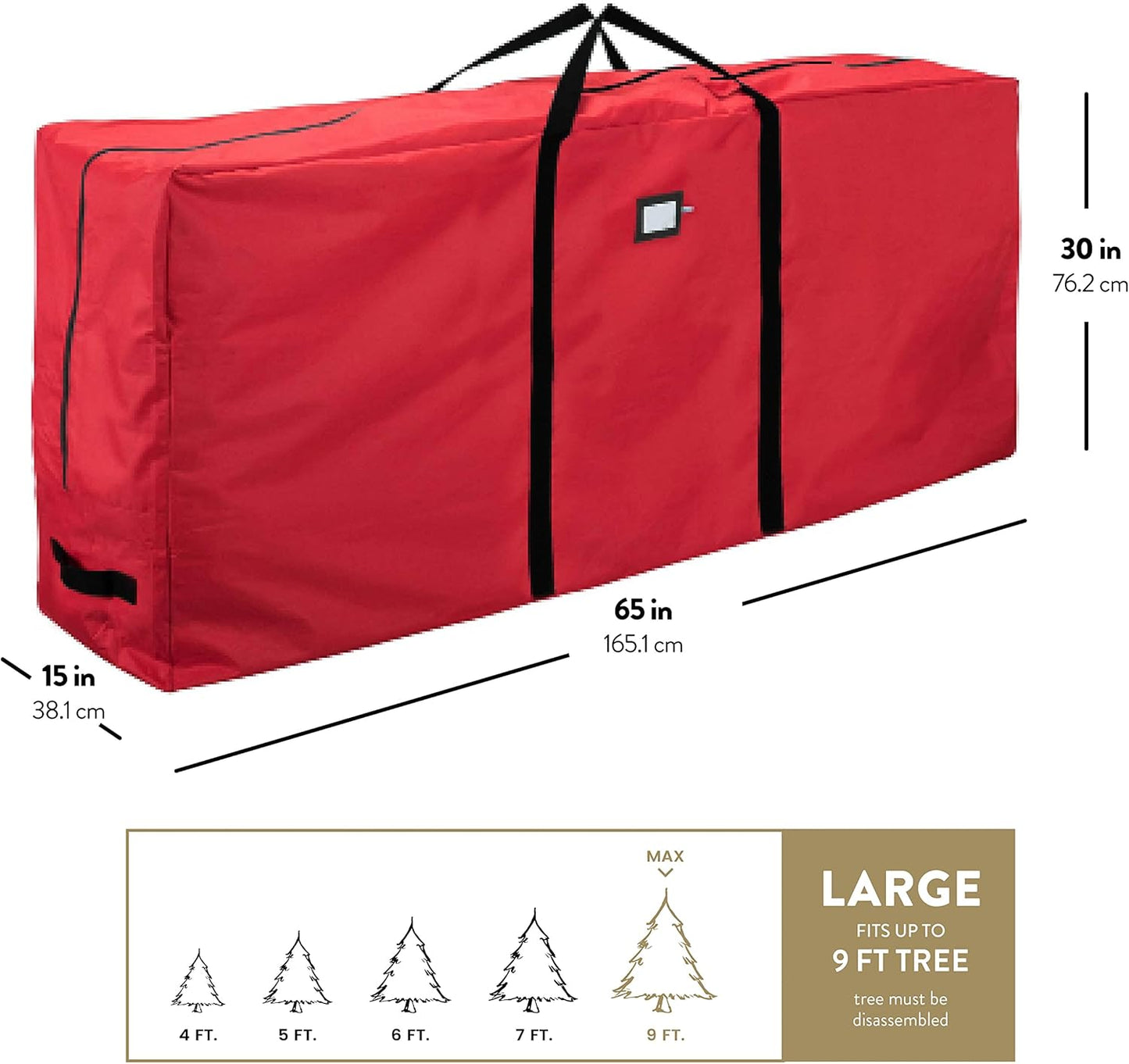 Jumbo Christmas Tree Storage Bag – Fits Up to 9ft Trees, Tear-Proof Oxford, Dual Zipper, 5-Year Warranty
