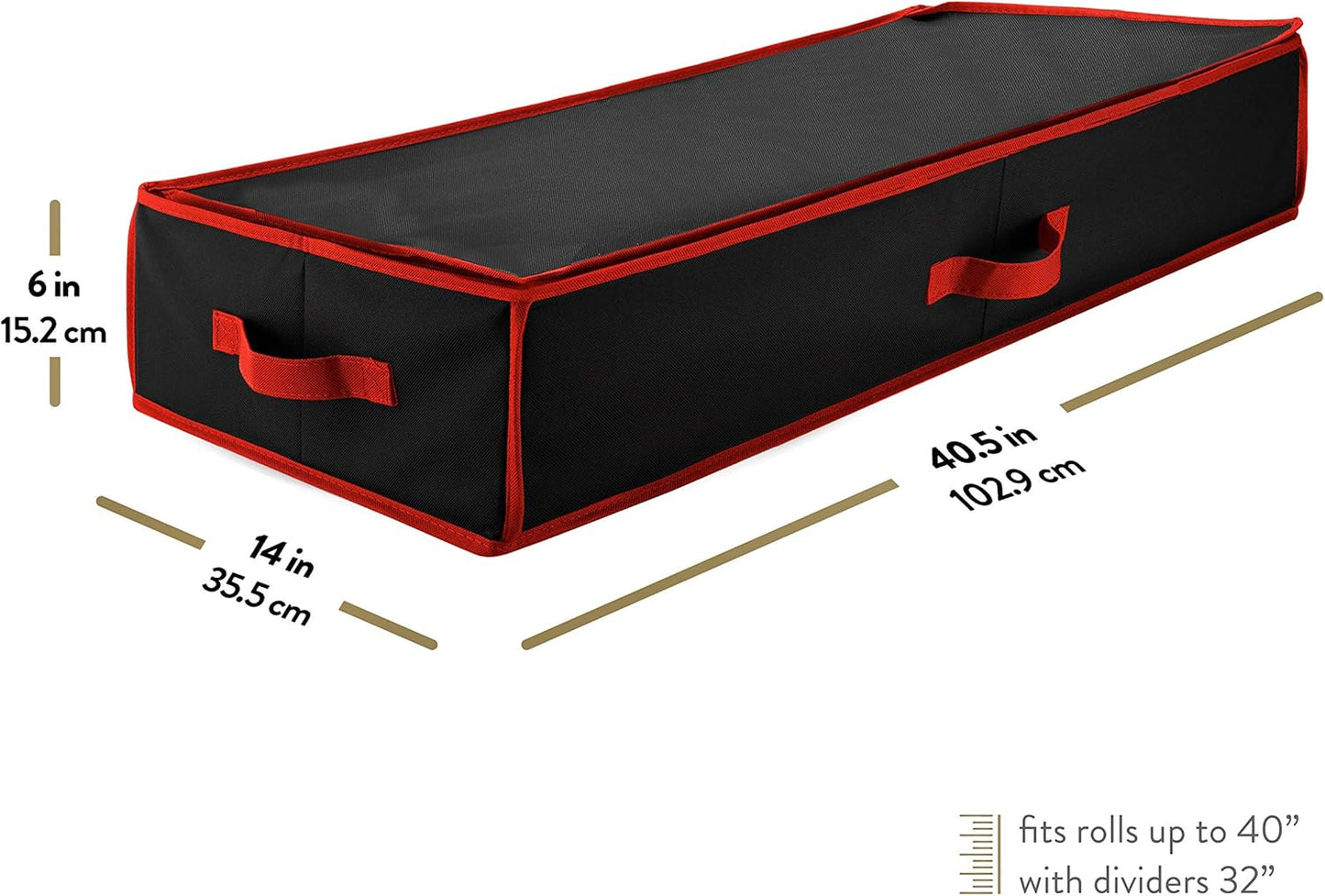 Zober Gift Wrap Organizer - Fits 18-20 Rolls, Tear-Proof Storage (40" Length)