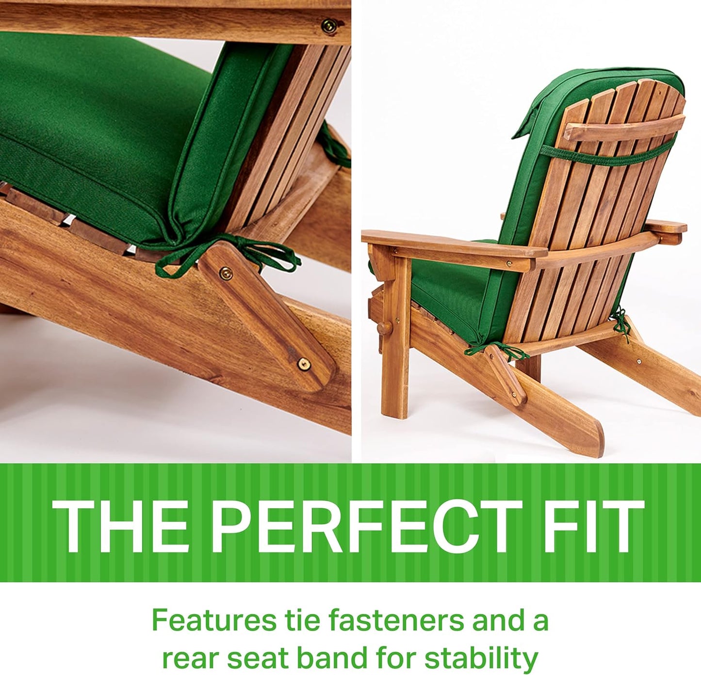 Plant Theatre Adirondack Chair Luxury High Back Cushion with Head Pillow