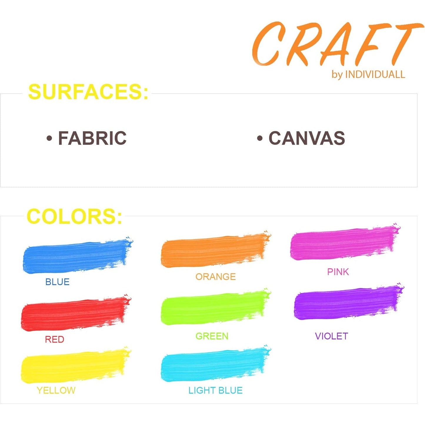 Fabric & Textile Clothing Paint – 8 Pack x 20 ml, Vivid Colors for T-Shirt & DIY, Easy to Use, Premium Quality