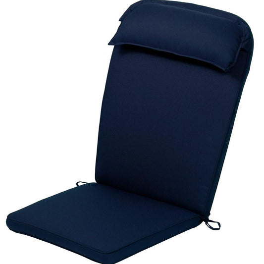 Plant Theatre Adirondack Chair Luxury High Back Cushion with Head Pillow in Cool Navy