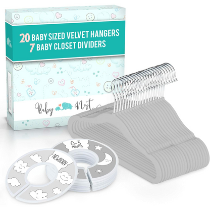 Baby Velvet Baby Hangers with Closet Dividers – Non-Slip Nursery Organizer for Infants