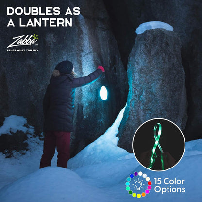 RGB Rope Lights - 15 Color LED String, Dimmer & Remote, 450 Lumen, for Camping, Safety, Hiking