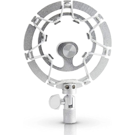 Silver PRO Microphone Shock Mount – Shockmount Compatible w/Blue Yeti, Yeti Pro, & Snowball Mic
