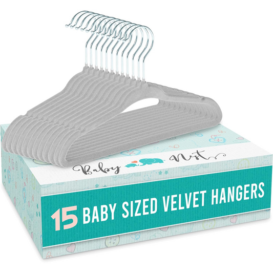 Baby Velvet Baby Hangers with Closet Dividers – Non-Slip Nursery Organizer for Infants