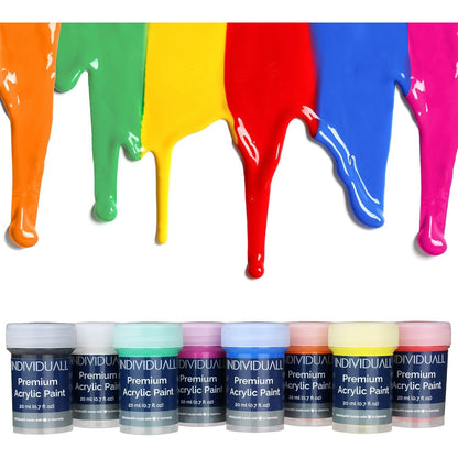 Acrylic Paint Set 8 Colors for Canvas, Rock, Paper & DIY Projects