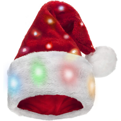 Adults and Kids Novelty Santa Hat with Color-Changing LED