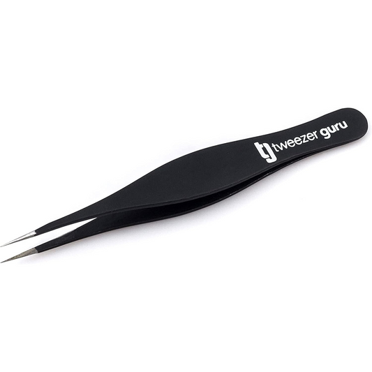 Tweezer Guru Pointed Tweezers - Precision Needle Nose Tip, Best for Eyebrows & Ingrown Hairs