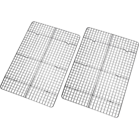 Cooling Rack Set – 2-Piece 11.75" x 17" Stainless Steel, Oven Safe for Baking & Cooking
