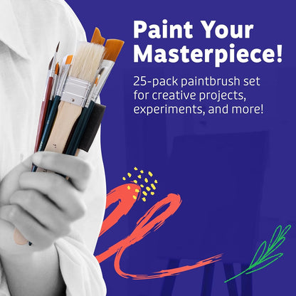 Artlicious Paint Brushes - Acrylic & Detail Brushes for Kids Rock & Miniature Painting 10/15 Pack
