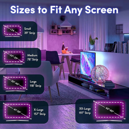 USB Bias Lighting LED Strip – 6.6ft Backlight for 24"-60" TV & Monitor, with Dimmer & Remote