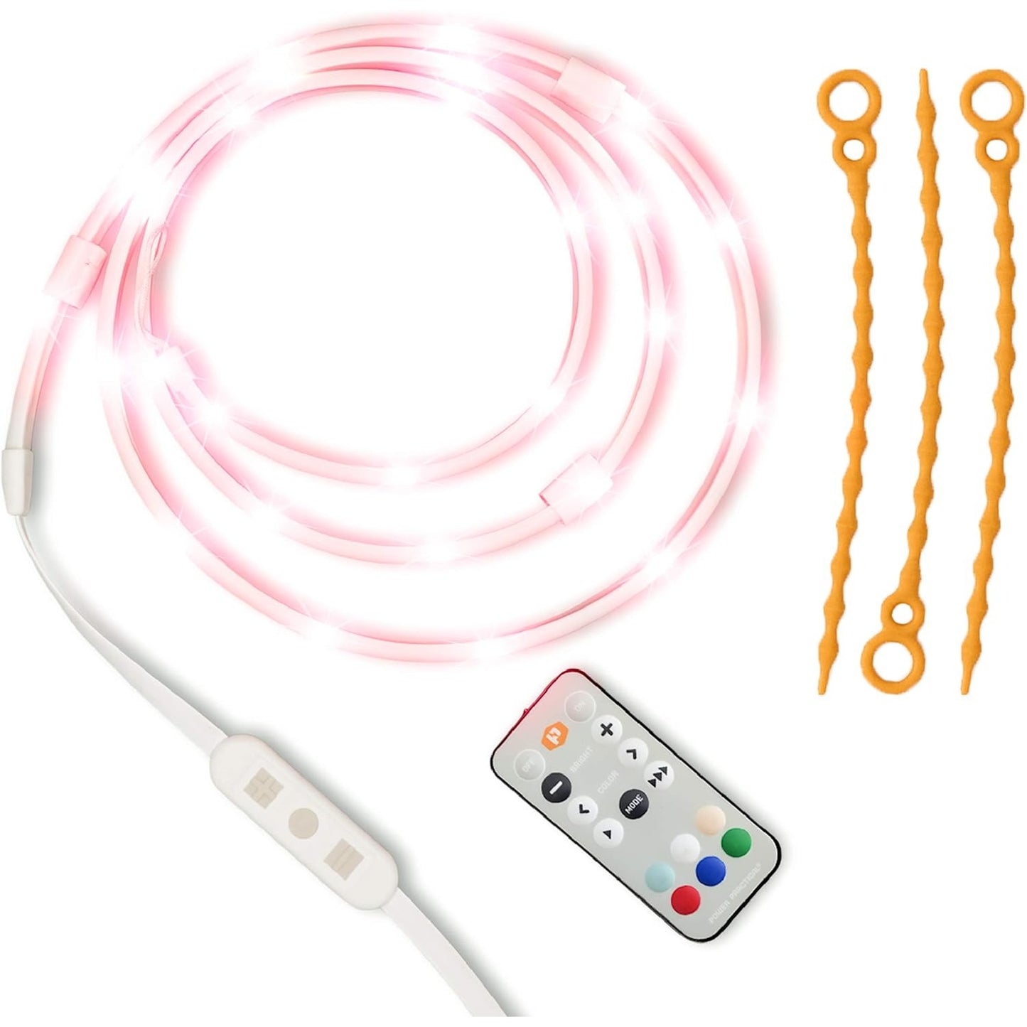 RGB Rope Lights - 15 Color LED String, Dimmer & Remote, 450 Lumen, for Camping, Safety, Hiking