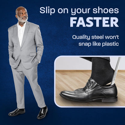 16.5" Long Shoe Horn for Boots & Travel, Ideal for Men & Women