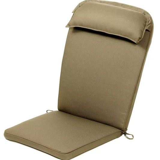 Plant Theatre Adirondack Chair Cushion – Luxury High Back with Detachable Headrest, Water-Resistant Beige