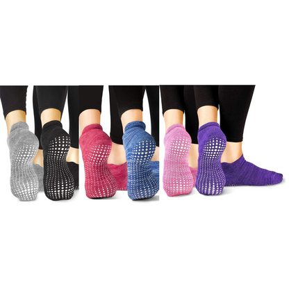 Non-Slip Yoga Grip Socks – Barre, Ballet, Pilates Athletic Socks for Men & Women, S/M