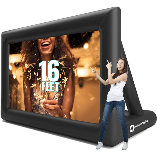 Holiday Inflatable Projector Screen - 16FT, 200” for Backyard & Pool Parties