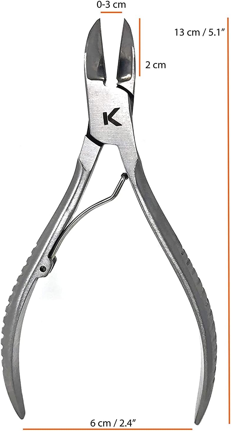 Ingrown Toenail Clippers - 5" KP-700 Stainless Steel Nippers for Thick Nails, Men, Women & Seniors - Professional Podiatrist Tool