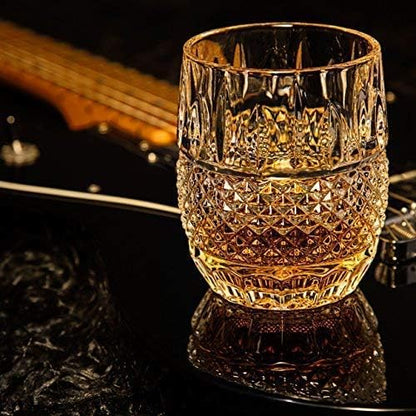 Unique Whiskey Glasses Set - 2 Crystal Rocks Tumblers, 10oz for Bourbon, Scotch, Liquor