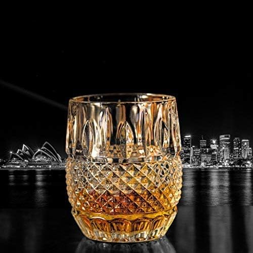 Unique Whiskey Glasses Set - 2 Crystal Rocks Tumblers, 10oz for Bourbon, Scotch, Liquor