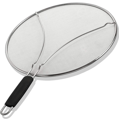 BergKoch 13 Inch Splatter Screen – Stainless Steel Grease Guard for Frying Pan, Prevents Oil Splashes