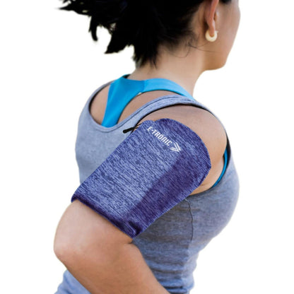 Mobile Phone Sports Armband, Integrated Headphone Holes, Reflective Design, Fits All Phones - Medium, Blue