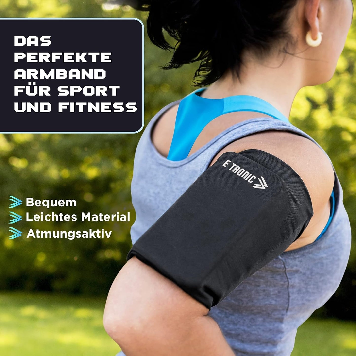 Phone Holder for Running iPhone and Android, Use for Running, Walking, Hiking and Biking, Gray, Medium