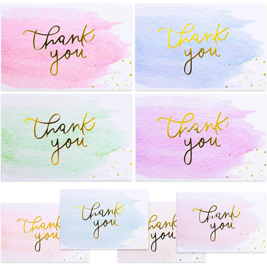 Thank You Cards Watercolour 48 Pack