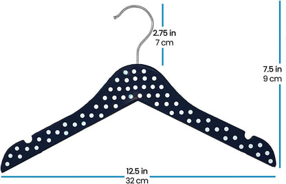 ZOBER Children's Wooden Hangers - 10 Pack, Cute Design with Notches & 360° Hook for Nursery & Toddlers