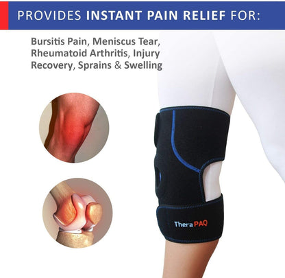 Knee Ice Pack Wrap - Reusable Hot/Cold Gel for Pain, Swelling, Meniscus Tear, Surgery Relief - For Athletes, Elderly & Pregnancy