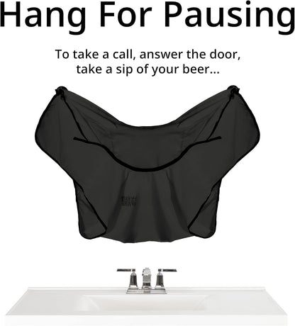 BEARD KING Beard Bib – Anti-Static Shaving Apron for Men, Secure Facial Hair Catcher Black