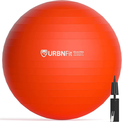 URBNFit Exercise Ball - Anti-Burst Yoga Ball for Fitness, Pregnancy, Stability, with Quick Pump