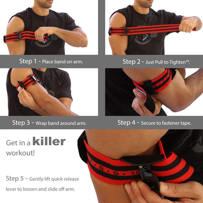BFR Bands – Occlusion Training Resistance Bands for Gym & Weight Lifting, Increase Muscle Mass