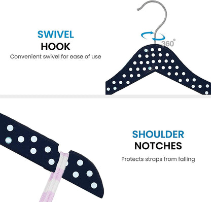 ZOBER Children's Wooden Hangers - 10 Pack, Cute Design with Notches & 360° Hook for Nursery & Toddlers