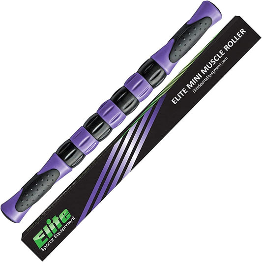 The Elite Leg Roller Stick for Runners - Fast Muscle Relief from Sore and Tight Leg Muscles and Cramping - Purple