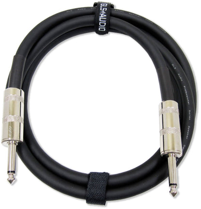 Audio-Lautsprecherkabel 1/4" auf 1/4" – 12 AWG Professionelles Bass-/Gitarren-Lautsprecherkabel für Verstärker – Schwarz, 6 Fuß. 