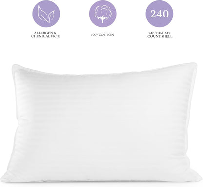 Sleep Restoration Gel Pillow - (2 Pack King) Best Hotel Quality Comfortable and Plush Cooling Gel Fiber Filled Pillow