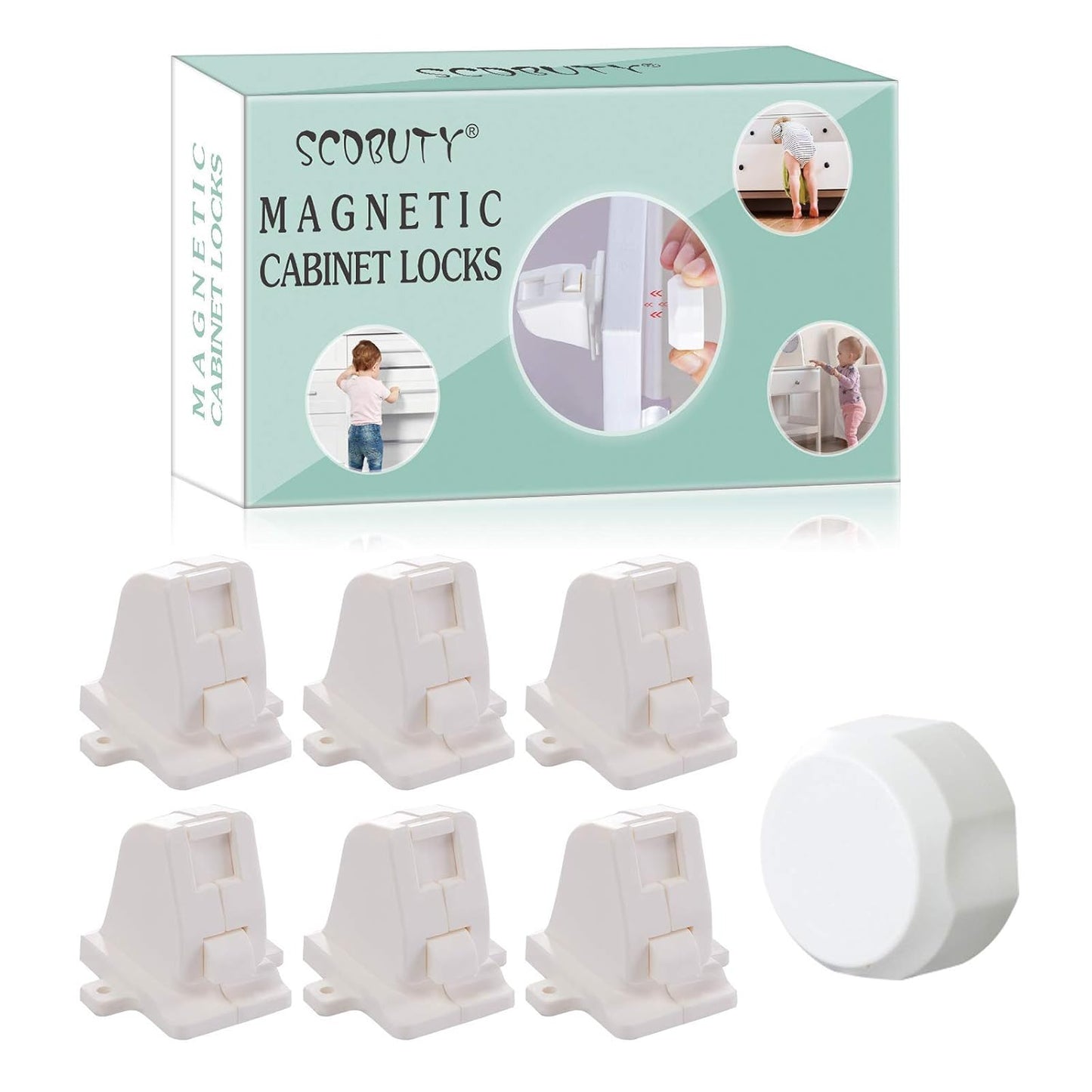 Eco Baby Magnetic Cabinet Locks – 12/20 Pack with 2/3 Keys, Easy Installation, No Tools Required