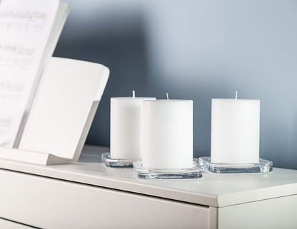 Unscented Candles for Home,Melt Candle Pillar Candles 3 Pack - , Church, Weddings, & More - 3" x 4", White