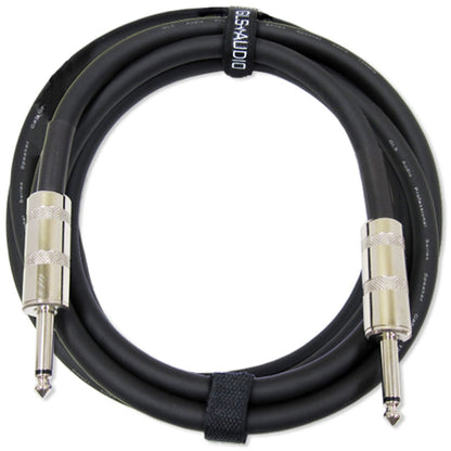 Audio-Lautsprecherkabel 1/4" auf 1/4" – 12 AWG Professionelles Bass-/Gitarren-Lautsprecherkabel für Verstärker – Schwarz, 6 Fuß. 