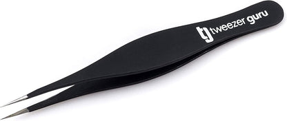 Tweezer Guru Pointed Tweezers - Precision Needle Nose Tip, Best for Eyebrows & Ingrown Hairs