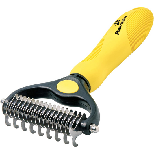 Deshedding Dog Brush – Double-Sided Pet Hair Remover for Cats & Dogs, Undercoat Grooming Rake for Shedding & Dematting