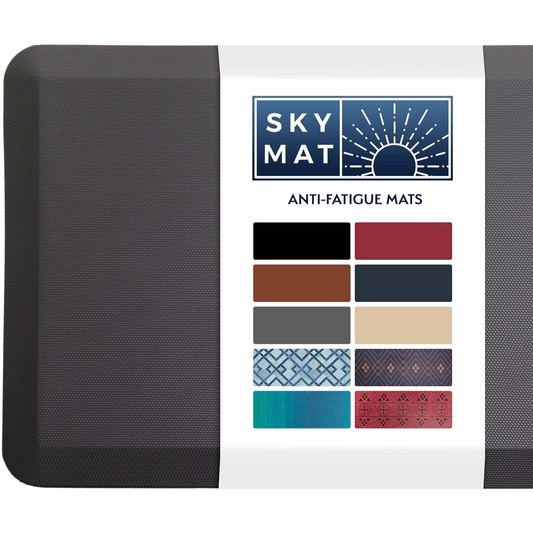 Sky Solutions Anti-Fatigue Mat - 3/4" Cushioned, Non-Slip, Waterproof, Stain-Resistant (Grey)