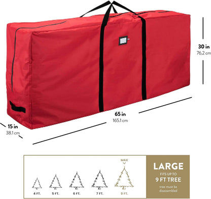 Jumbo Christmas Tree Storage Bag – Fits Up to 9ft Trees, Tear-Proof Oxford, Dual Zipper, 5-Year Warranty