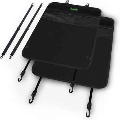 DRIVE AUTO PRODUCTS - 2er-Pack Autositz-Rückenlehnenschoner, wendbare Trittmatten - Grau 