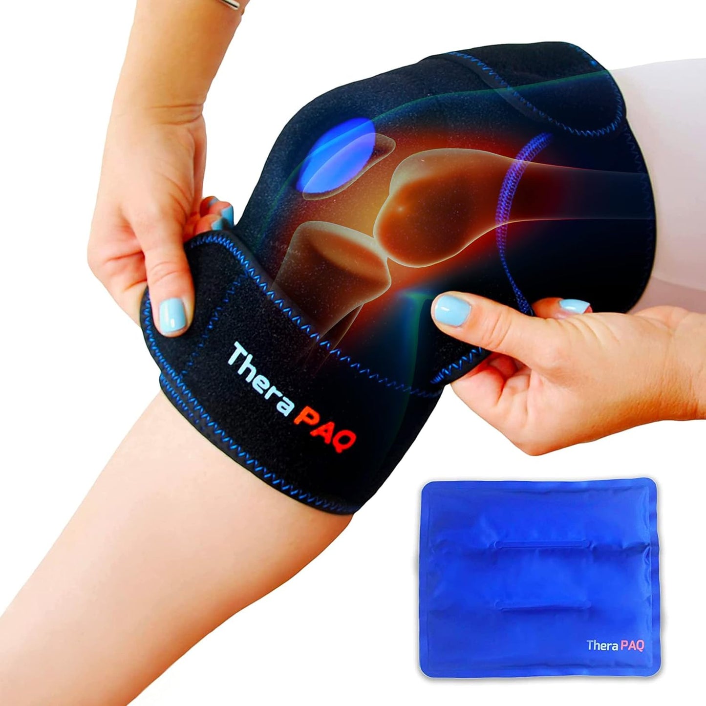 Knee Ice Pack Wrap - Reusable Hot/Cold Gel for Pain, Swelling, Meniscus Tear, Surgery Relief - For Athletes, Elderly & Pregnancy