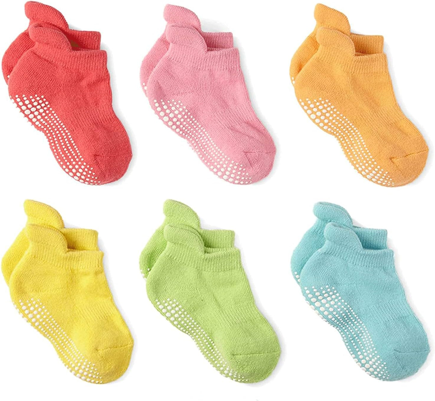 LA ACTIVE Non Slip Grip Ankle Boys and Girls Socks with Non Skid for Babies Toddlers and Kids Back to School