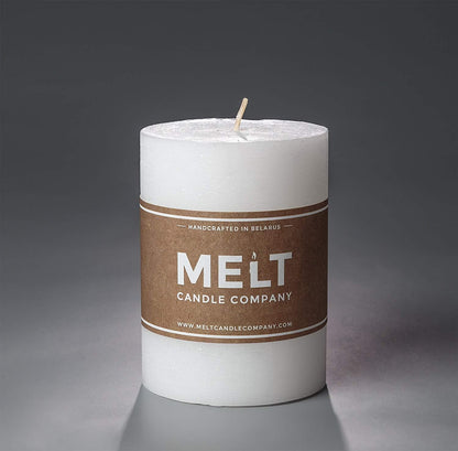 Unscented Candles for Home,Melt Candle Pillar Candles 3 Pack - , Church, Weddings, & More - 3" x 4", White