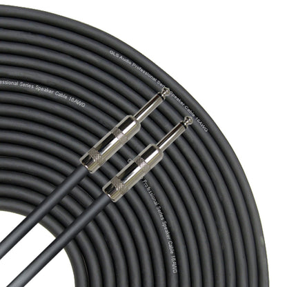 Audio-Lautsprecherkabel 1/4" auf 1/4" – 12 AWG Professionelles Bass-/Gitarren-Lautsprecherkabel für Verstärker – Schwarz, 6 Fuß. 