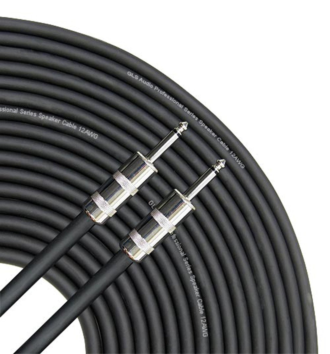 Audio-Lautsprecherkabel 1/4" auf 1/4" – 12 AWG Professionelles Bass-/Gitarren-Lautsprecherkabel für Verstärker – Schwarz, 6 Fuß. 