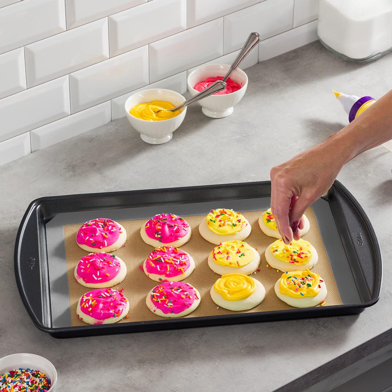 Fine Dine - Silikon-Backmatten-Set grau 